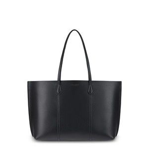 Tory Burch Perry Tote Bag In Textured Black Leather - NWT